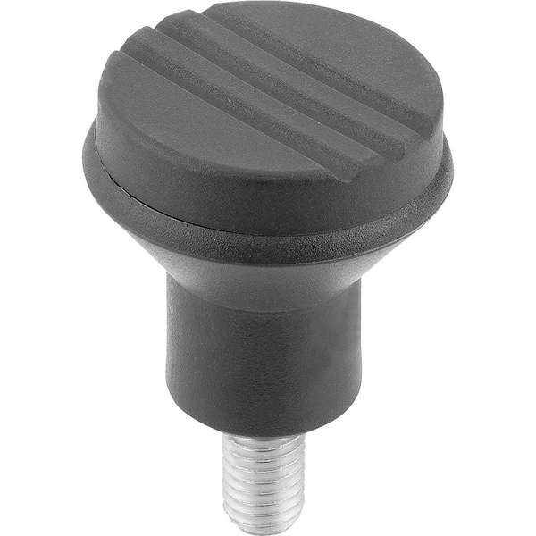 Kipp Mushroom Knob Size:1 D=M05X10 D1=21 Biopolymer, Black Ral7021 K0251.100590X10 - main